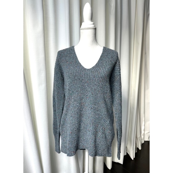 Rag & Bone Women's Eco Donegal V-Neck Sweater in Blue, Size Small - Picture 2 of 12
